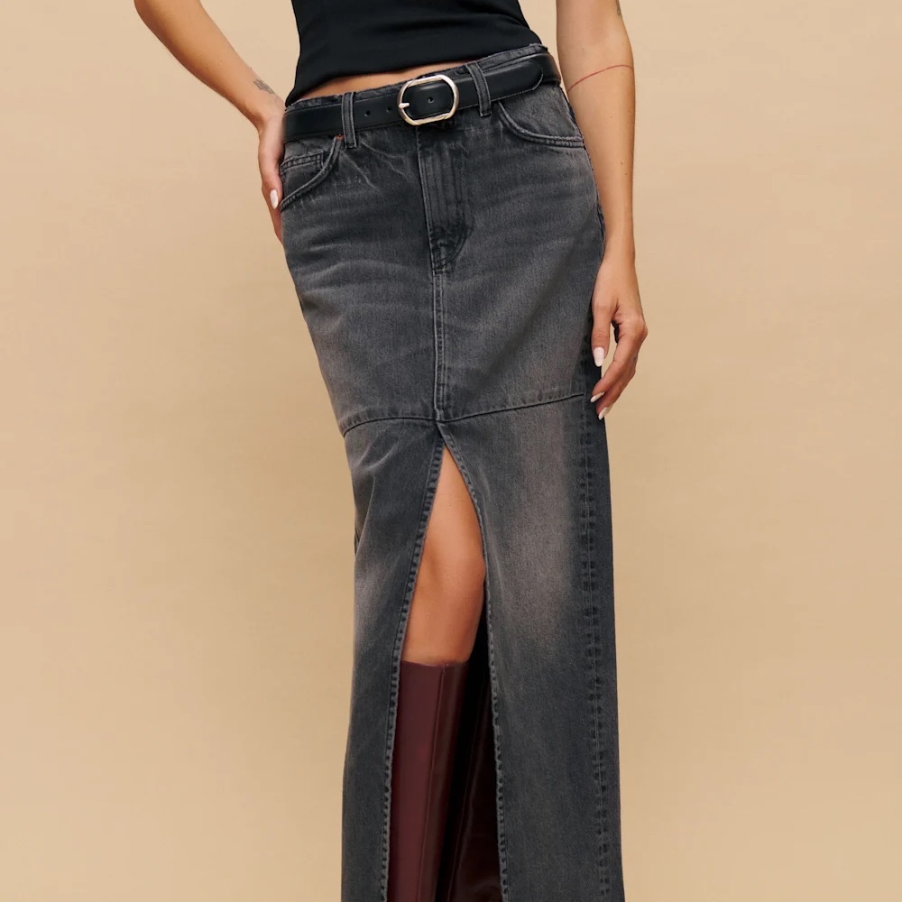 Reformation Tazz Maxi Denim Skirt